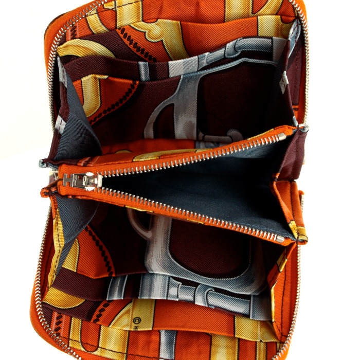 Hermes wallet in orange epsom leather - Detail D2