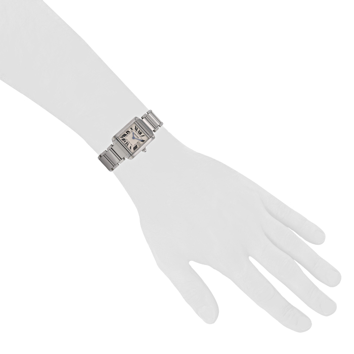 Cartier Tank Française watch in stainless steel Ref:  2465 Circa  2000 - Detail D1