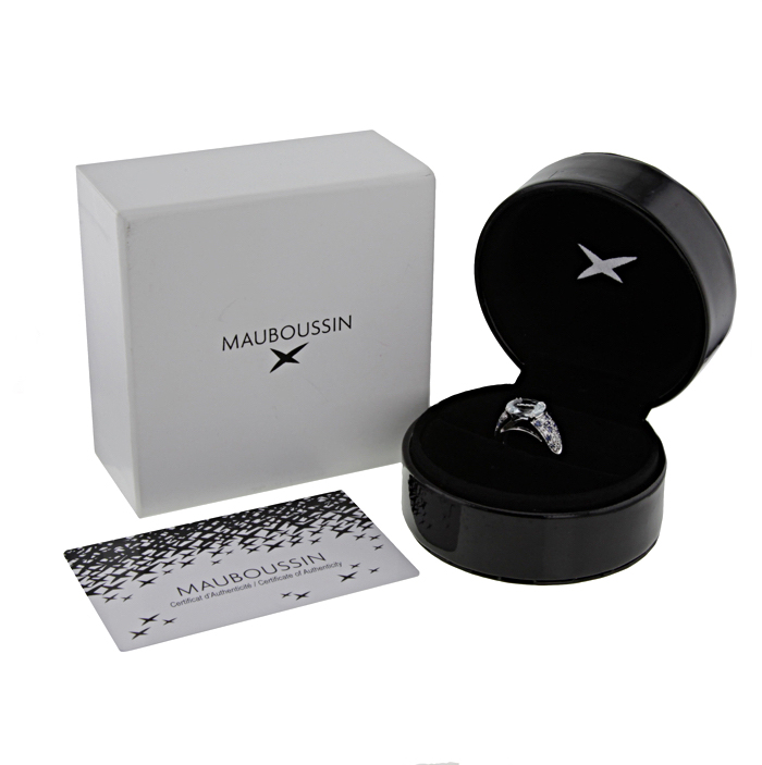 Bague Mauboussin Nuit D'Amour en or blanc et saphirs et en aigue-marine - Detail D2