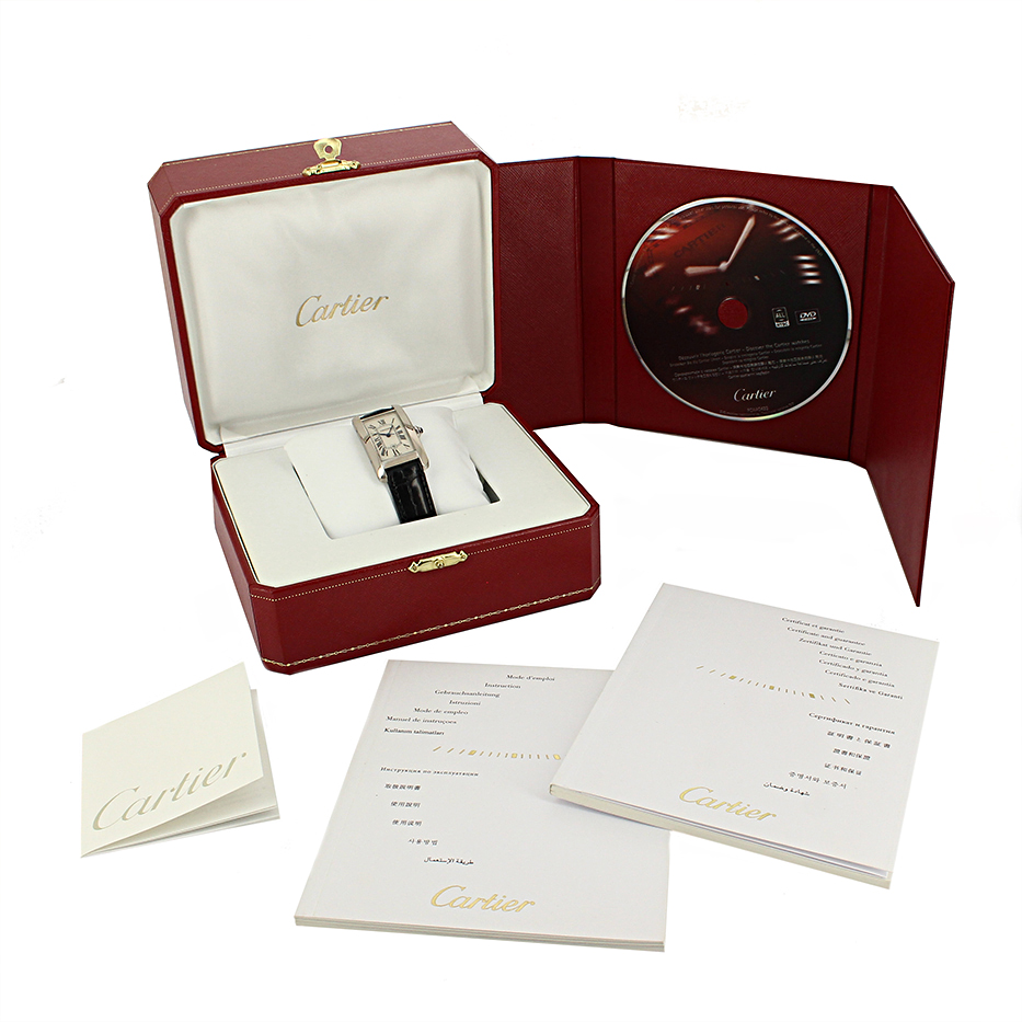 Cartier Tank Américaine watch in white gold Ref:  2490 Circa  2008 - Detail D2