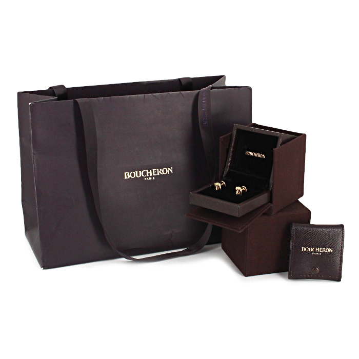 Orecchini a bottone Boucheron Déchainé in oro rosa e diamanti - Detail D2