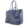 Shopping bag in monogram canvas and blue leather - 00pp thumbnail