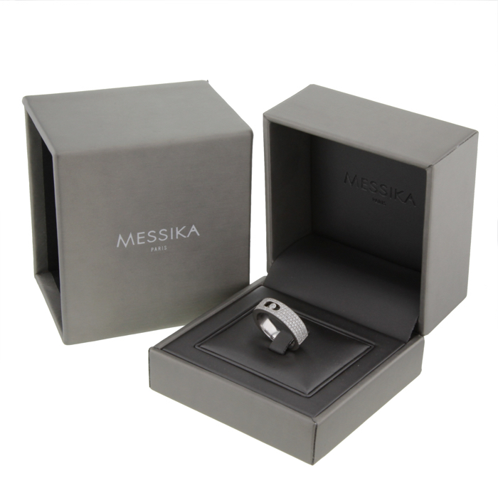 Messika Move sleeve ring in white gold and diamonds - Detail D2
