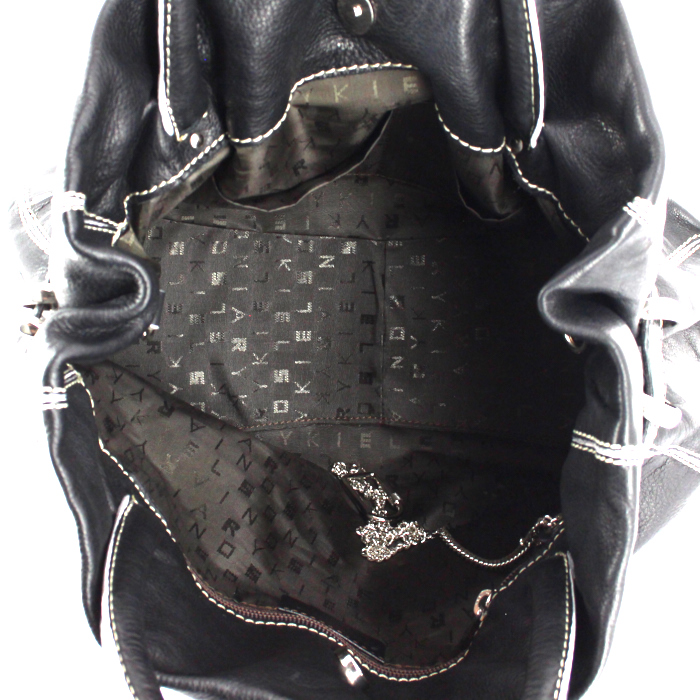 Bolso de mano Sonia Rykiel en cuero negro - Detail D2