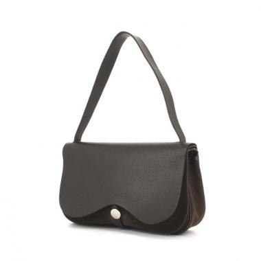 Borsa Hermes Colorado in tela e pelle marrone
