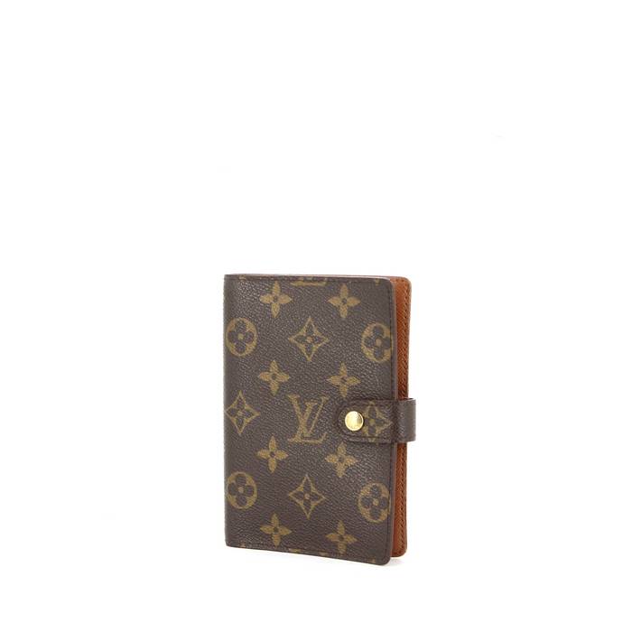 Porte agenda Louis Vuitton en toile monogram et cuir marron
