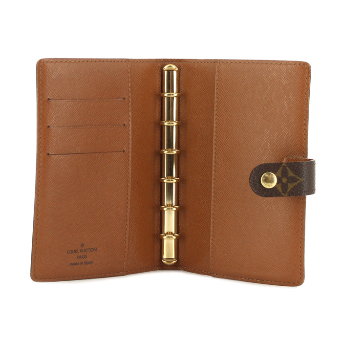 Louis Vuitton agenda-holder in monogram canvas and brown leather - Detail D1