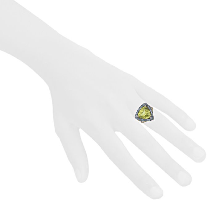 Bague Mauboussin Tellement subtile pour toi en or blanc,  diamants et topazes bleues et en quartz jaune - Detail D1