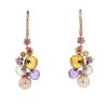 Paire de pendants d'oreilles Chanel Mademoiselle en or rose,  citrine et améthyste et en perle rose-poudre - 00pp thumbnail