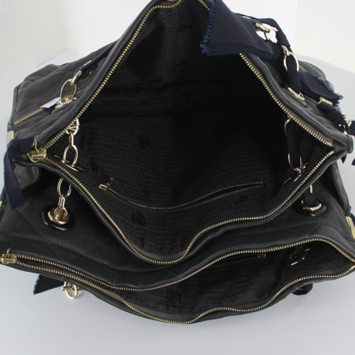 Borsa in pelle trapuntata nera - Detail D3