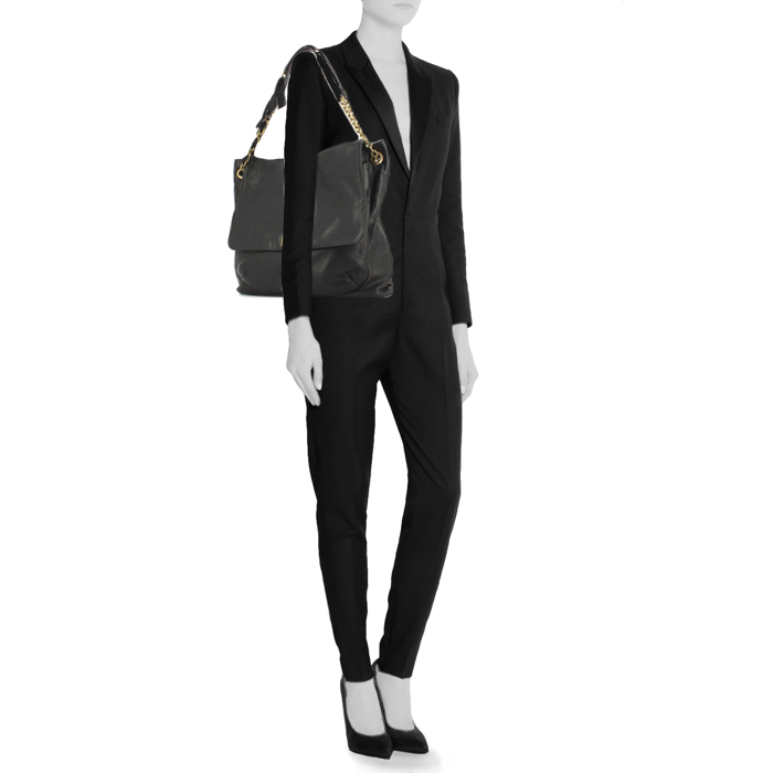 Lanvin Happy handbag in black leather - Detail D1