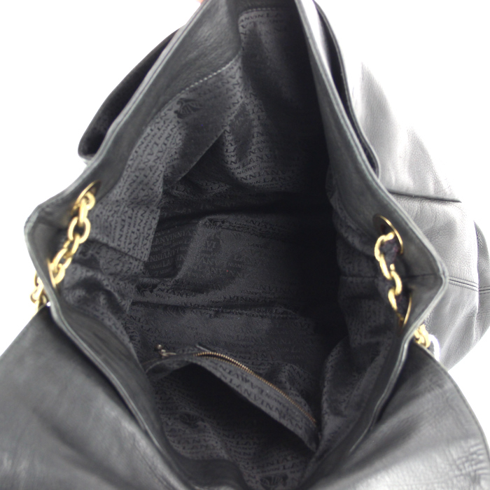 Lanvin Happy handbag in black leather - Detail D3
