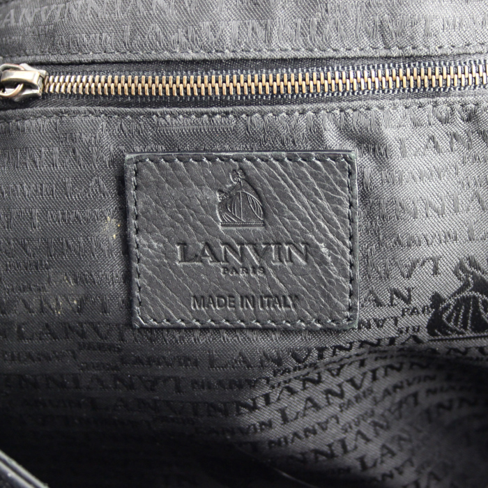 Lanvin Happy handbag in black leather - Detail D4