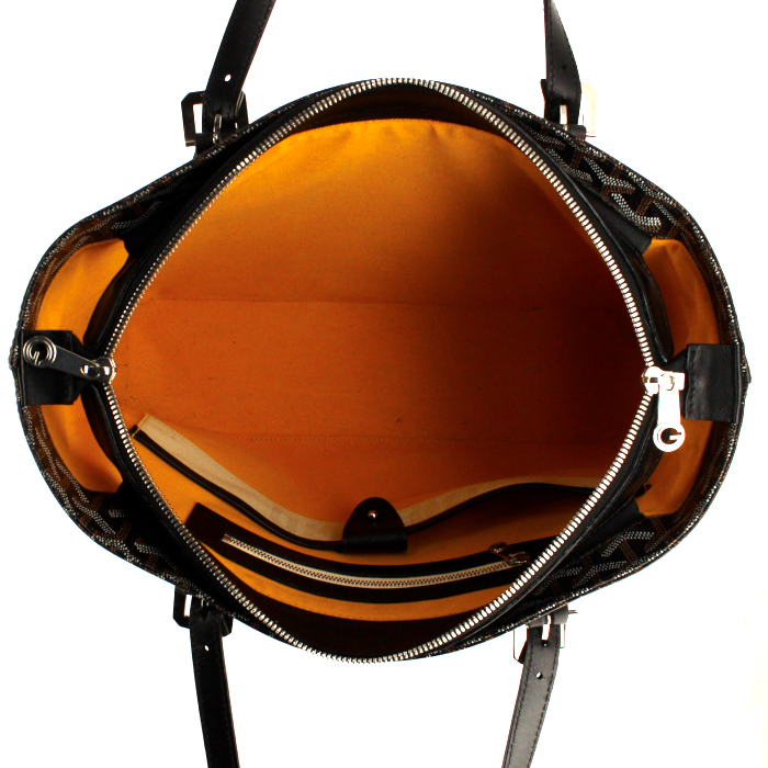 Sac cabas en toile monogram enduite et cuir noir - Detail D2