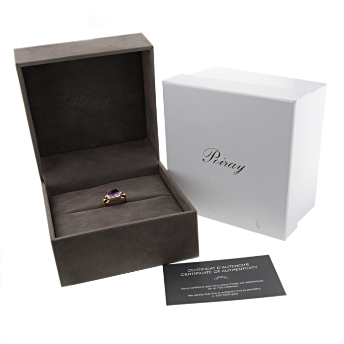 Poiray Indrani small model ring in pink gold and amethyst - Detail D2