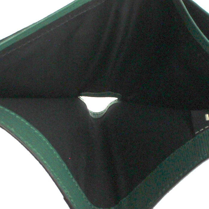 Portafogli in tela monogram e pelle verde - Detail D2