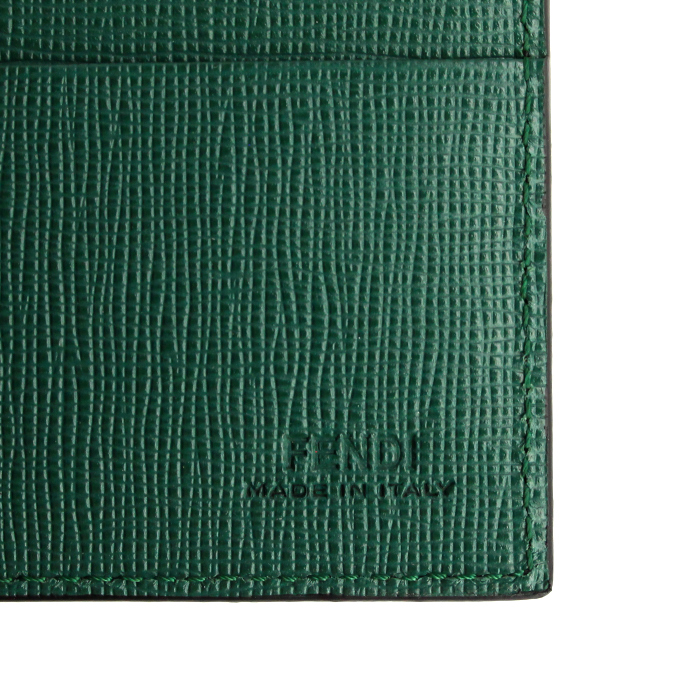 Portefeuille Fendi en toile monogram et cuir vert - Detail D3