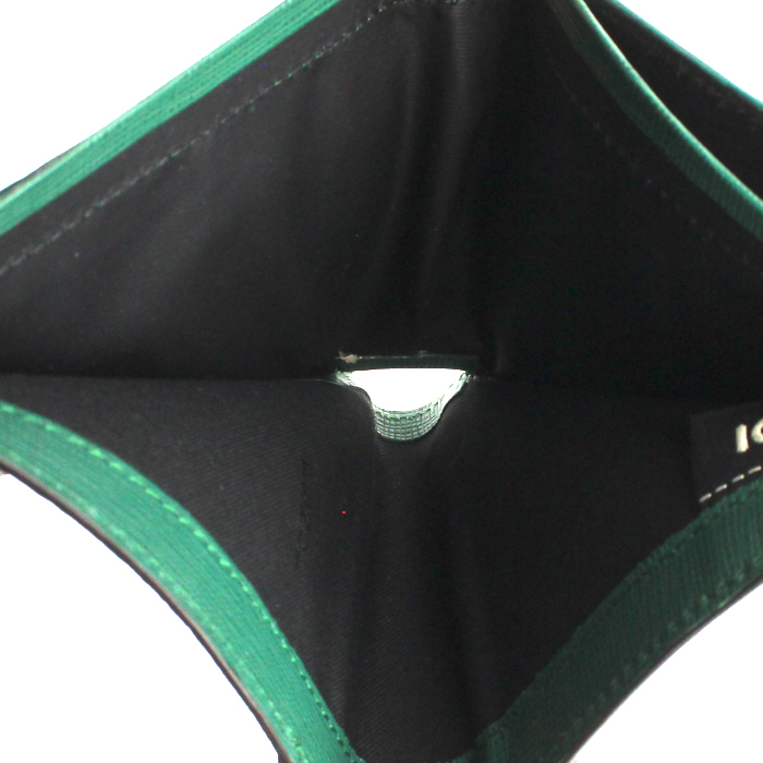 Portafogli in tela monogram e pelle verde - Detail D2