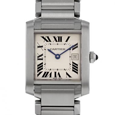 Montre Cartier Tank Française en acier Ref :  2465 Vers  2007