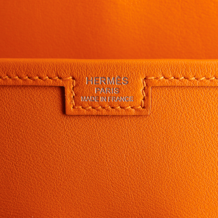 Pochette Jige modello grande in pelle Swift arancione - Detail D3