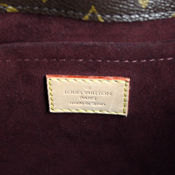 Sac à main Louis Vuitton Montaigne en toile monogram et cuir naturel - Detail D4