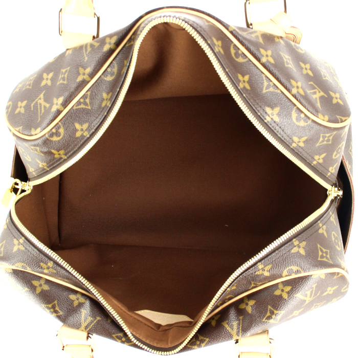 Louis Vuitton Carryall travel bag in monogram canvas and natural leather - Detail D2
