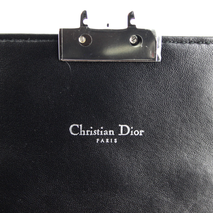 Sac à main Dior en cuir cannage noir - Detail D4