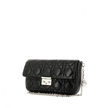 Bolso de mano Dior en cuero cannage negro