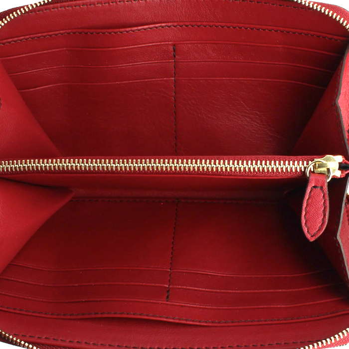Burberry wallet in red leather and Haymarket canvas - Detail D2