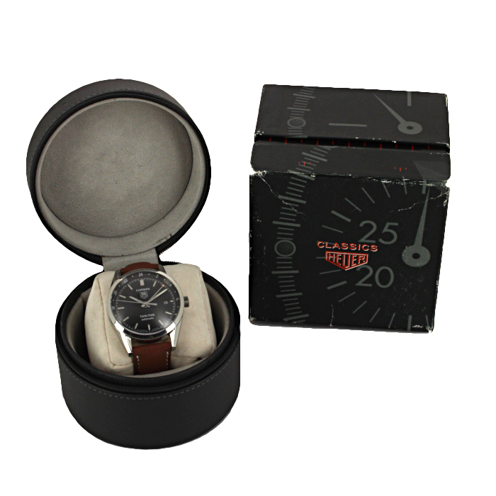 TAG Heuer Carrera Automatic Twin-Time watch in stainless steel Circa  2000
