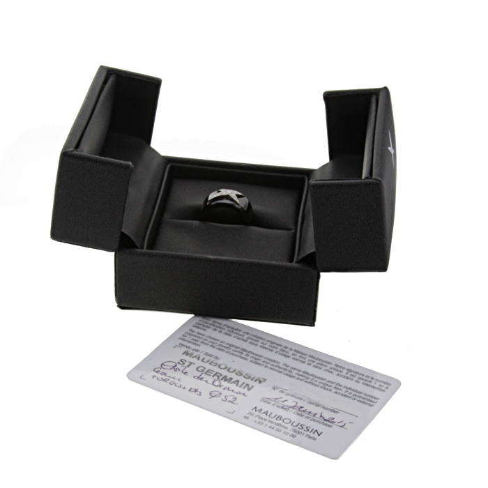Anello Mauboussin L'Etoile du Démon in ceramica nera,  oro bianco e diamanti - Detail D2