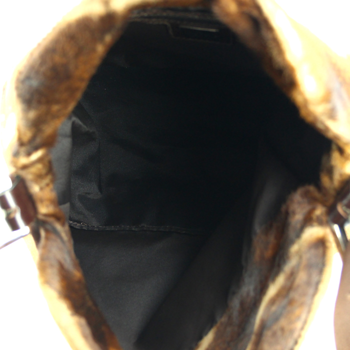 Fendi Big Mama handbag in foal and brown leather - Detail D2