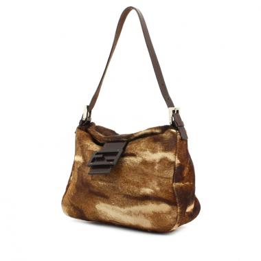 Borsa Big Mama in puledro zebrato e pelle marrone