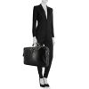 Borsa portadocumenti in pelle nera con decori geometrici - Detail D1 thumbnail