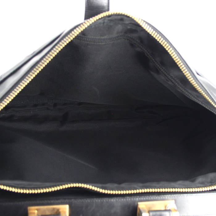 Chanel briefcase in black leather - Detail D3