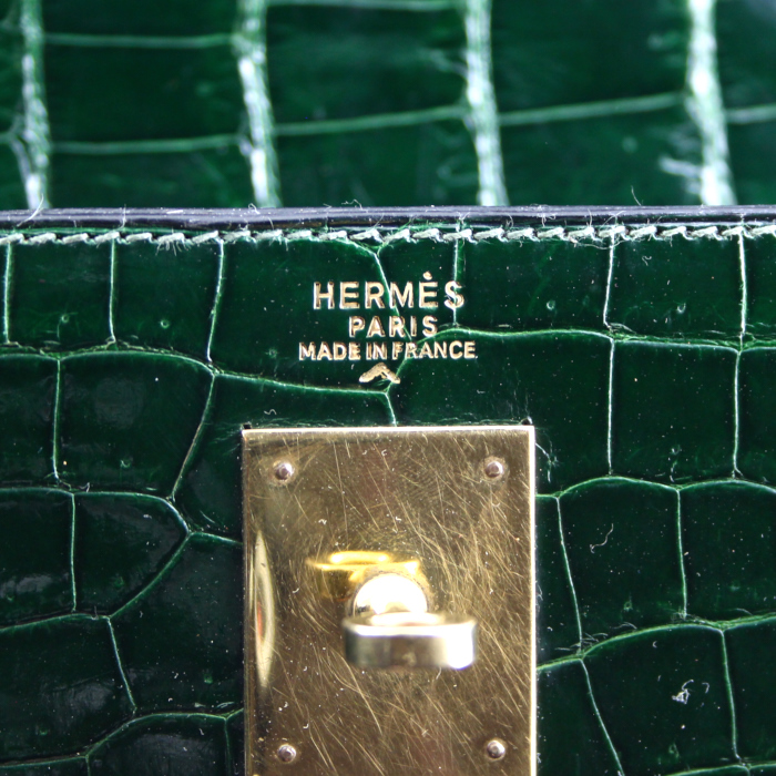 Bolso de mano Hermes Kelly 35 cm en cocodrilo - Detail D4