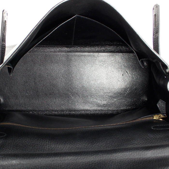 Bolso de mano Hermes Kelly 35 cm en cuero Ardenne negro - Detail D2