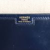 Hermes Jige pouch in blue box leather - Detail D3 thumbnail