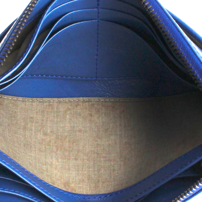 Pochette in pelle blu - Detail D2