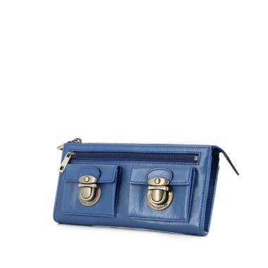 Pochette in pelle blu