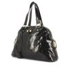 Yves Saint Laurent Muse medium model handbag in black patent leather - 00pp thumbnail