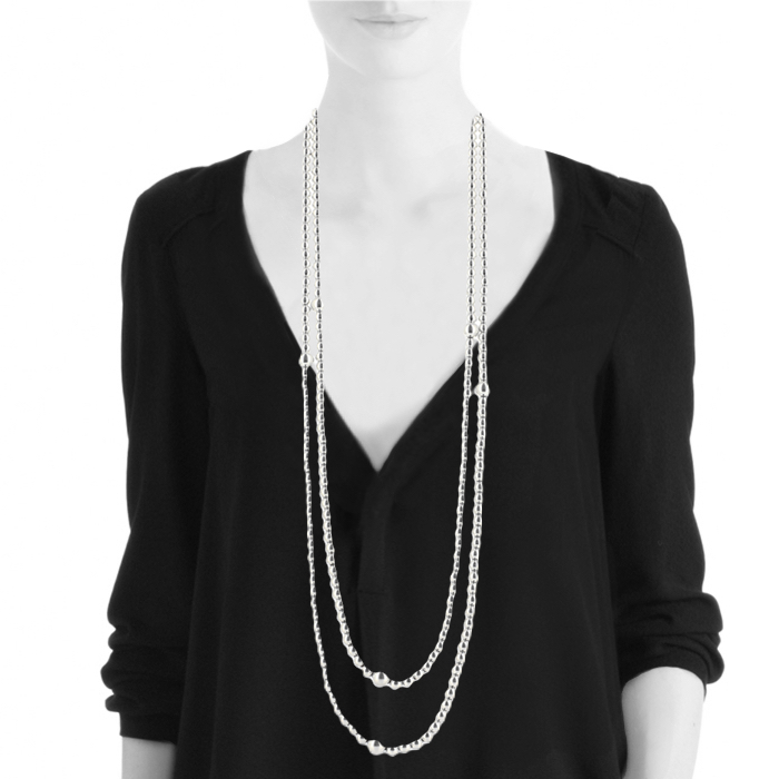 Tiffany & Co long necklace in silver - Detail D1