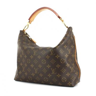Sac à main Louis Vuitton en toile monogram et cuir naturel