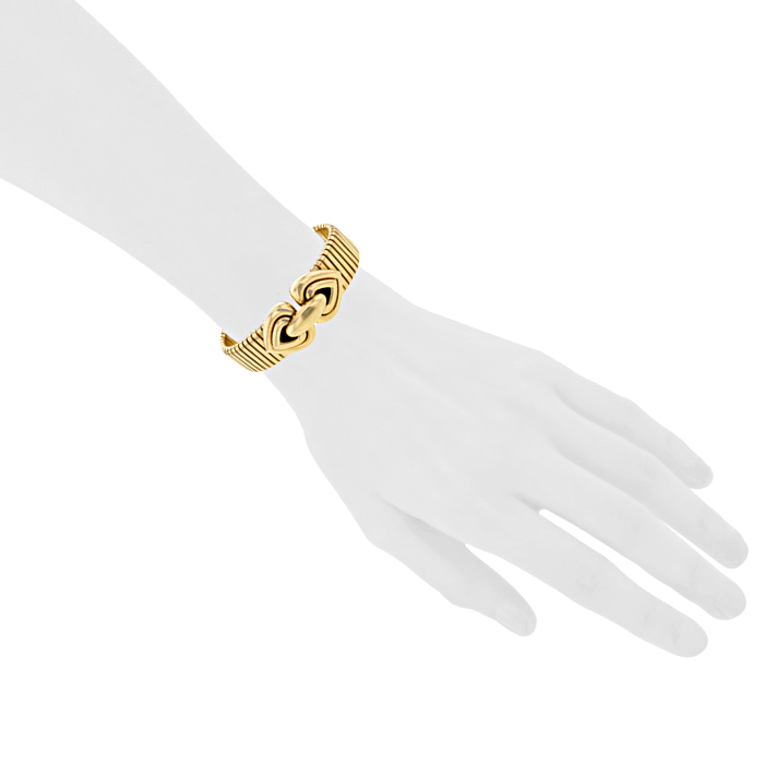 Bracelet souple Bulgari Tubogas en or jaune - Detail D1