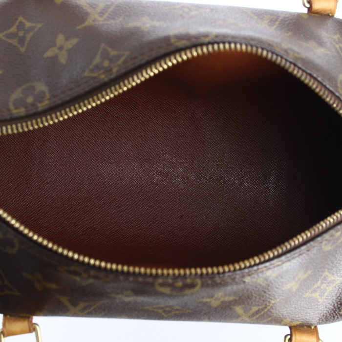 Bolso de mano Louis Vuitton Papillon en lona Monogram y cuero natural - Detail D2
