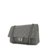 Chanel 2.55 handbag in grey quilted leather - 00pp thumbnail