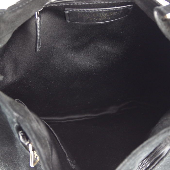 Bolso de mano Saint Laurent en ante negro - Detail D2