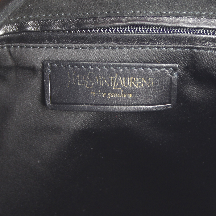 Bolso de mano Saint Laurent en ante negro - Detail D3