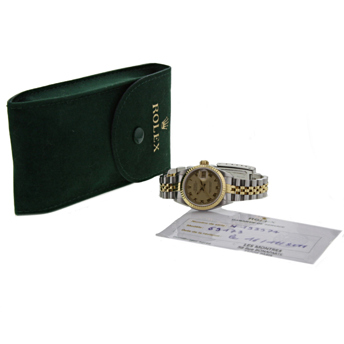 Rolex Datejust Lady watch in gold and stainless steel Ref: 69173 Circa 1991 - Detail D3