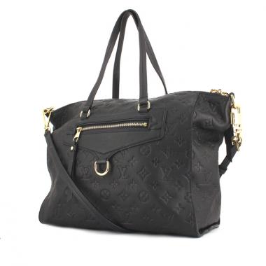 Borsa in pelle monogram blu